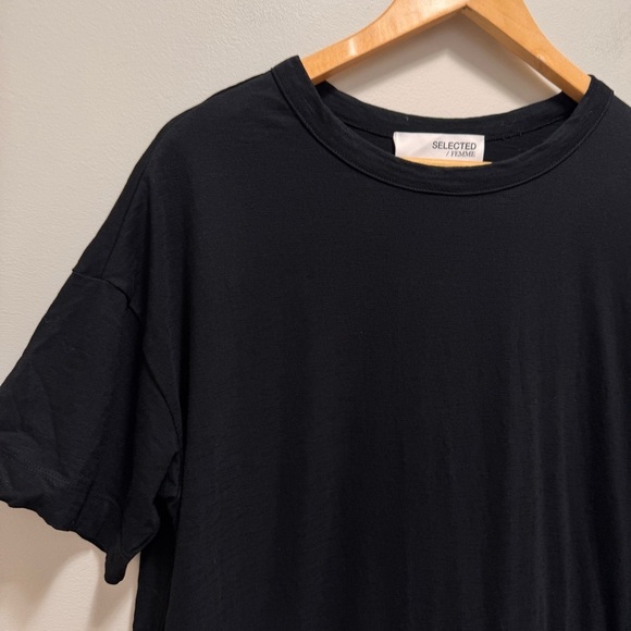 Selected Femme Rylie Tiered Black Dress Size Medium 100% Cotton - Picture 9 of 15